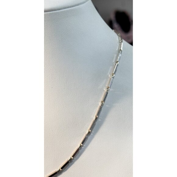 Dyberg Kern Silver Tone Chain Bar Link Adjustable Necklace - Picture 4 of 5